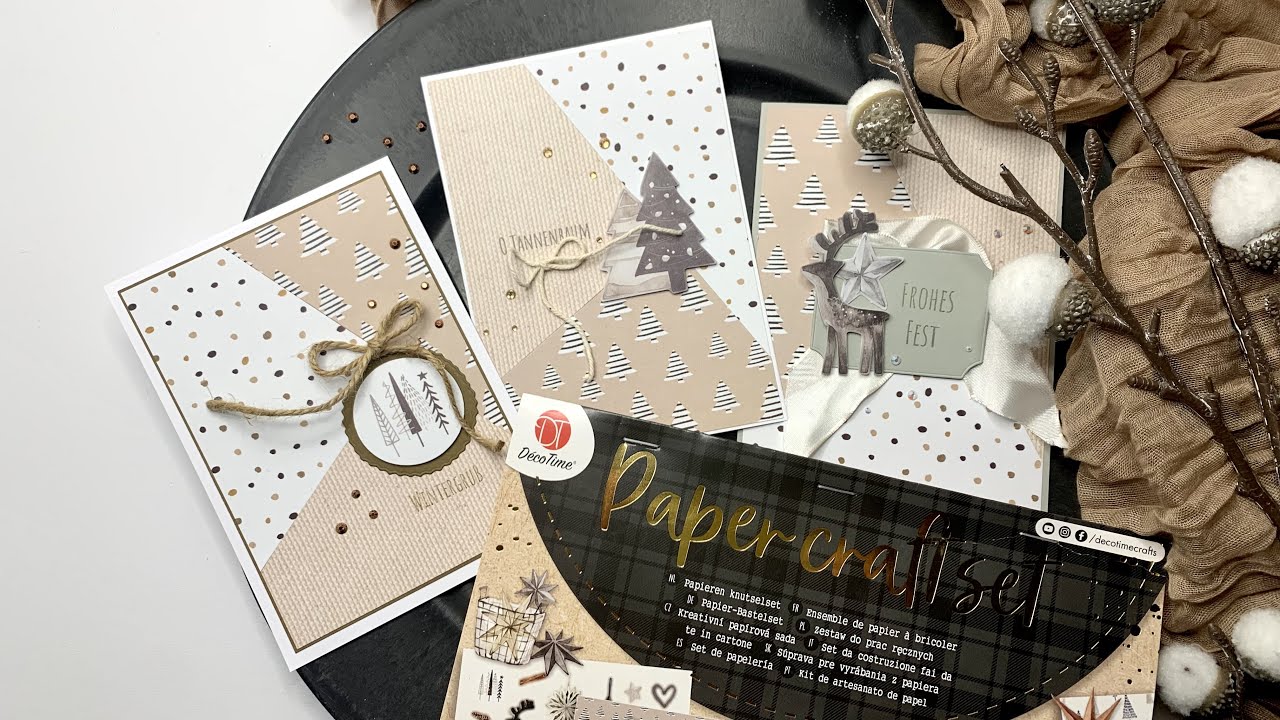 Action • Stack, Cut & Shuffle Technik • 3Karten mit einem Papercraftset von 