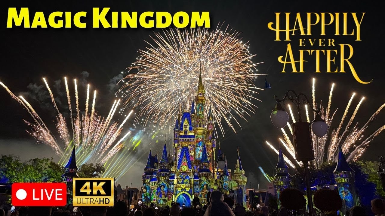 🔴LIVE🔴 Magic Kingdom Disney Starlight Parade & Fireworks | Disney World 4K