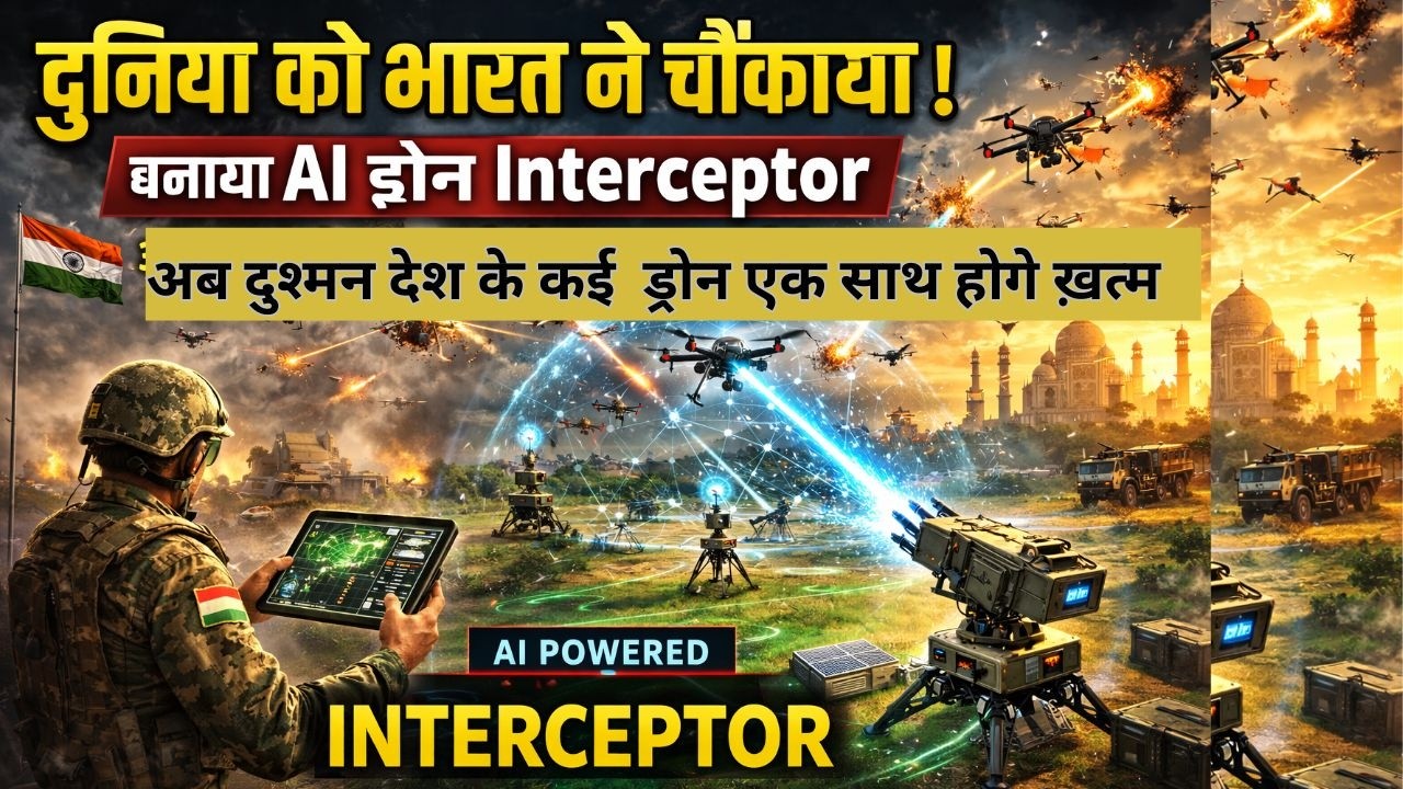 दुनिया को भारत ने चौंकाया .बनाया AI ड्रोन Interceptor.अब  कई  ड्रोन एक साथ होगे ख़त्म BYs parashar