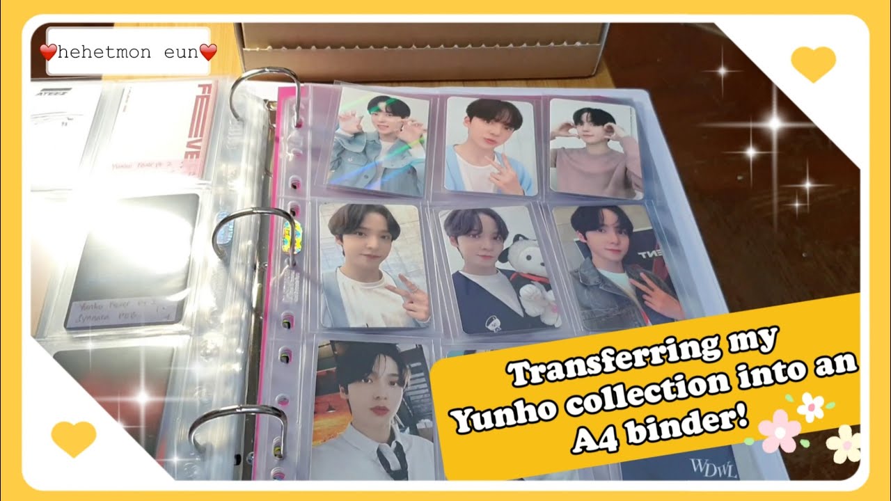 Transferring my ATEEZ Yunho collection into an A4 binder! ✨