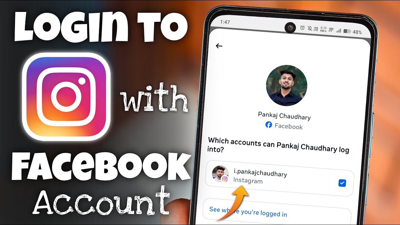 How to Login to instagram with Facebook Account