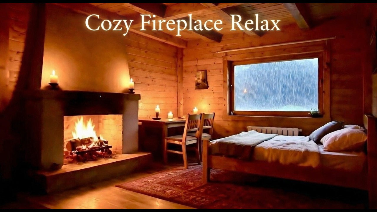 🔥 Cozy Cabin Fireplace 8 Hours 🔥 Relaxing Fire Sounds for Sleep & Study
