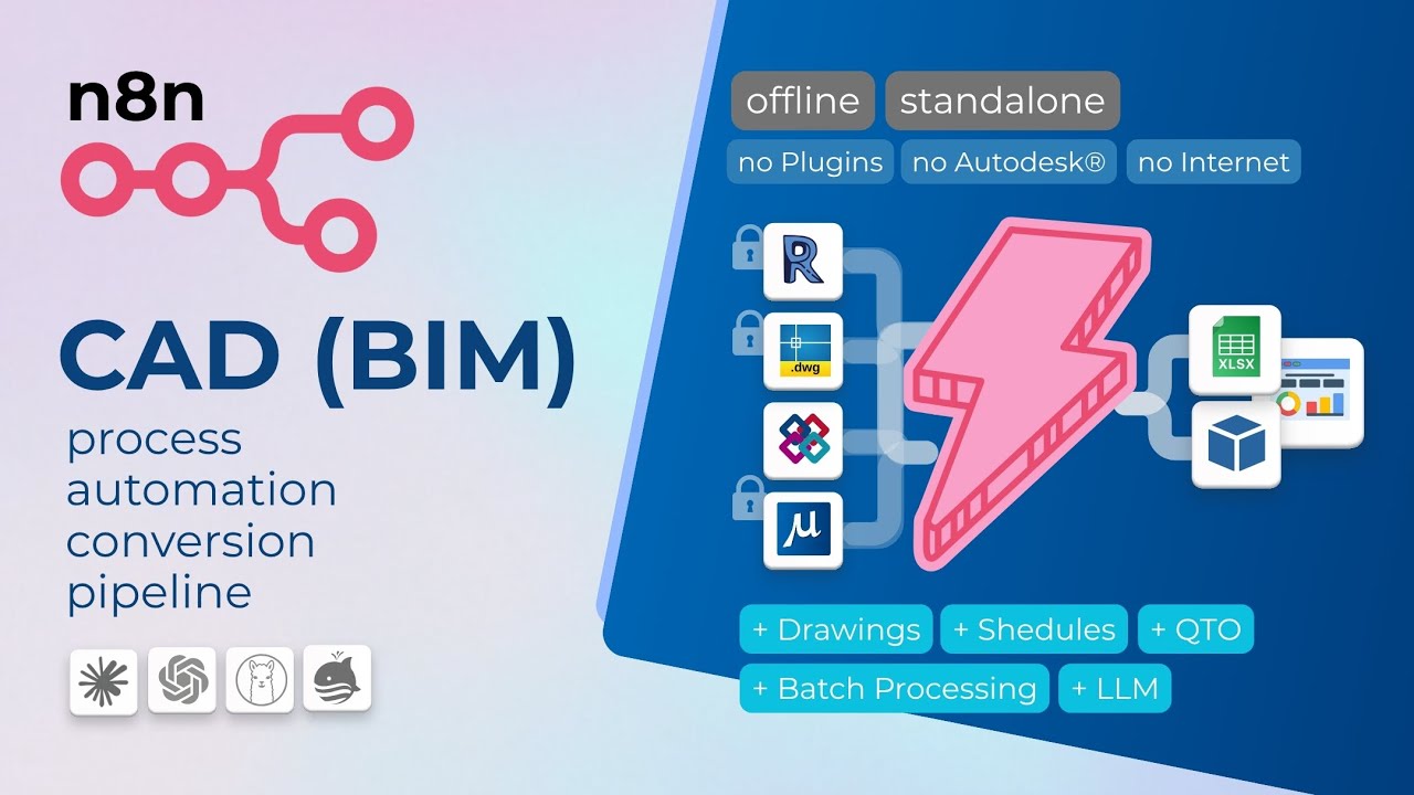 Automate Your CAD-BIM Workflows Local with n8n + ChatGPT & Claude | No Code, No Plugins, No Internet