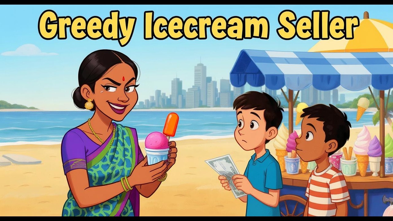 Greedy Ice cream Seller | Hunger Of Poor | Learn English | English Stories | Comedy | Moral Stories