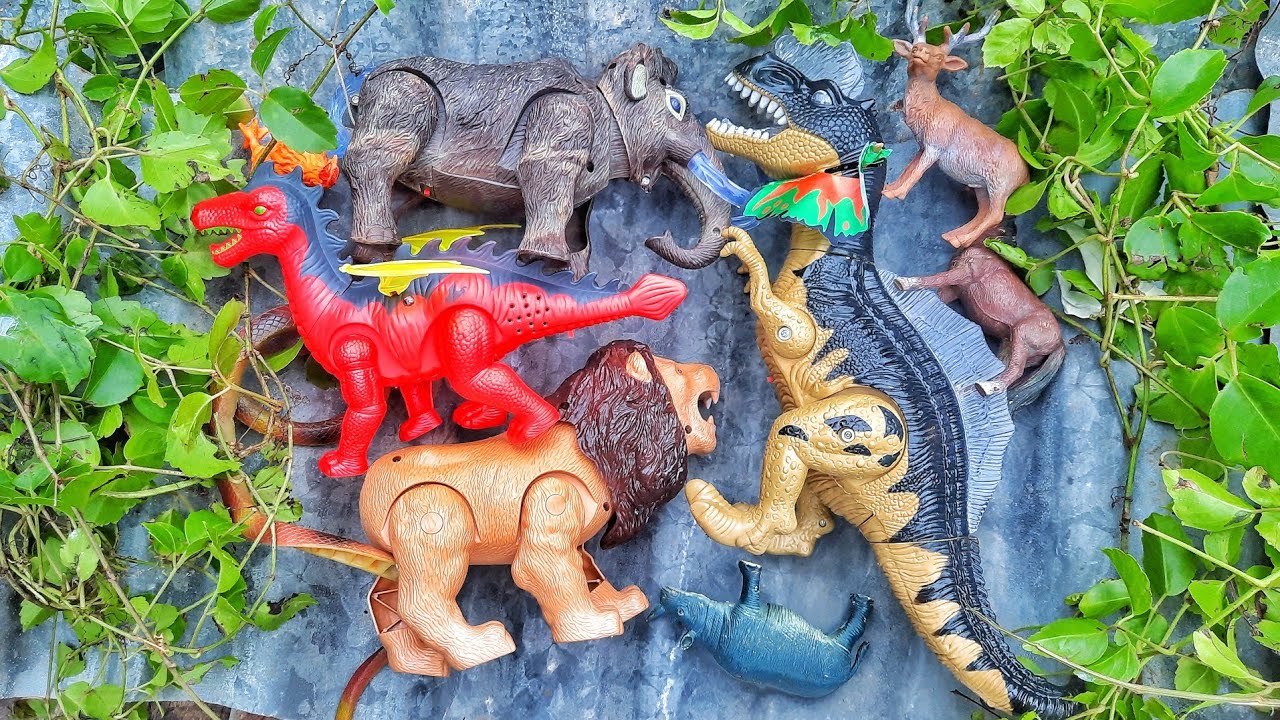 menemukan harta karun dinosaurus hidup t_rex gajah naga singa badak rusa kuda ular ayam