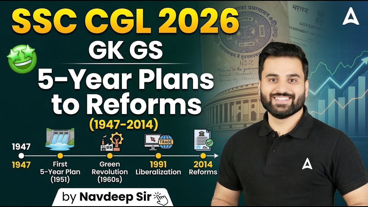 Economics For SSC CGL 2026 | Five Year Plans In India | पंचवर्षीय योजना | SSC CGL GK GS 2026