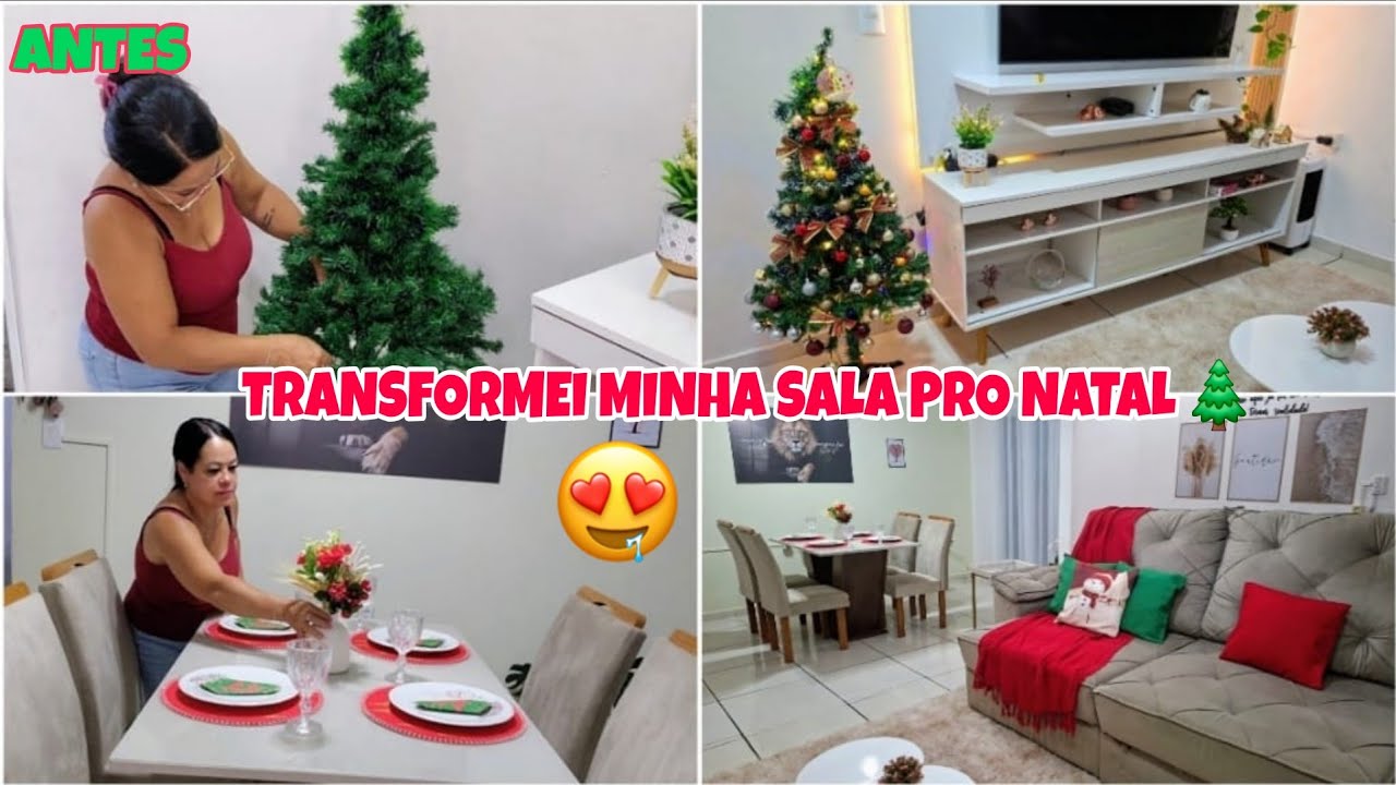 TRANSFORMEI A SALA PARA O NATAL🌲 2025 com IDÉIAS Simples e BARATA -FAXINA e DECORAÇÃO 