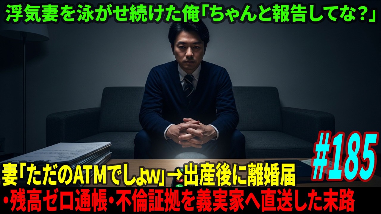 妻の浮気を泳がせた俺「全部逐一報告しろよ」妻「無能ATMｗ」→妊娠出産後、離婚届＆通帳残高0円＆証拠一式を義実家へ送付した結果、妻から鬼電の嵐