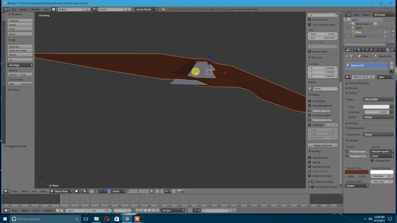 Swale and level sill spillway explained using blender3d