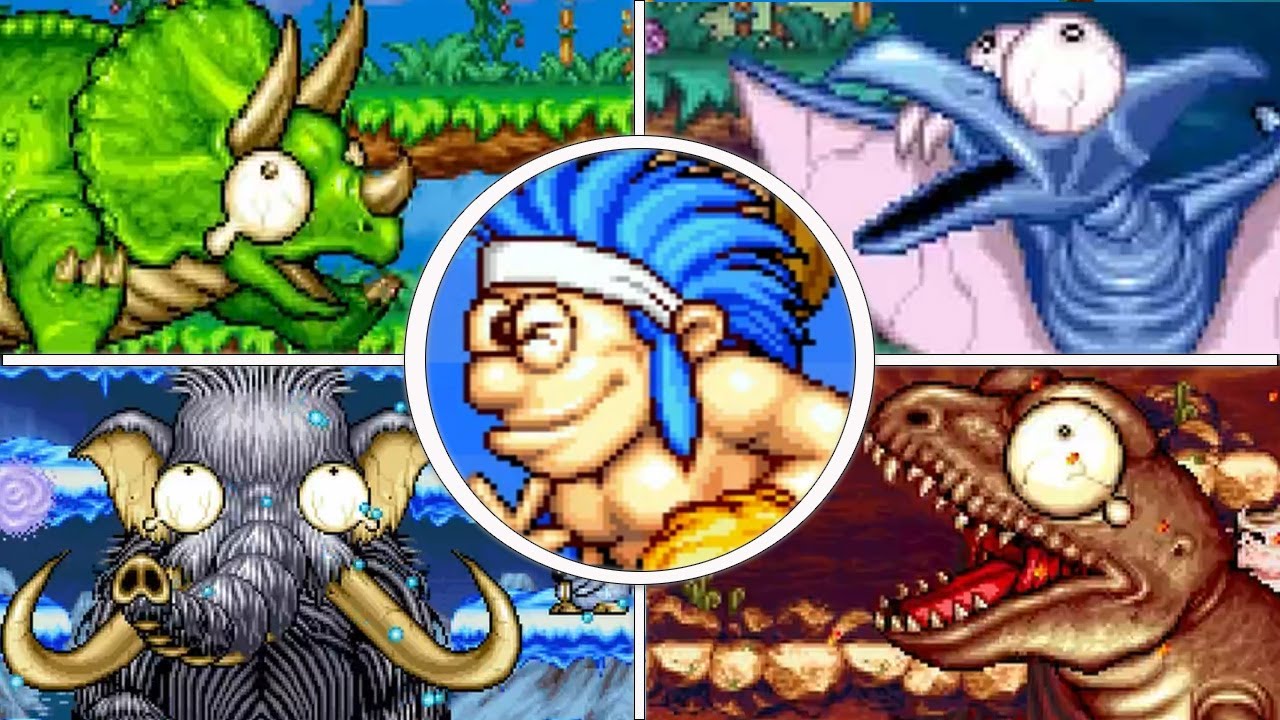 Joe & Mac: Returns - All Bosses (Arcade)