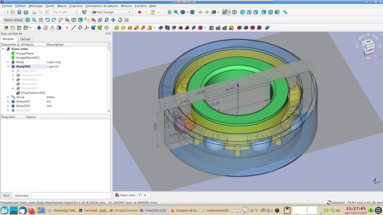 FreeCAD 0.20 : Création d'un roulement imprimable qui fonctionne
