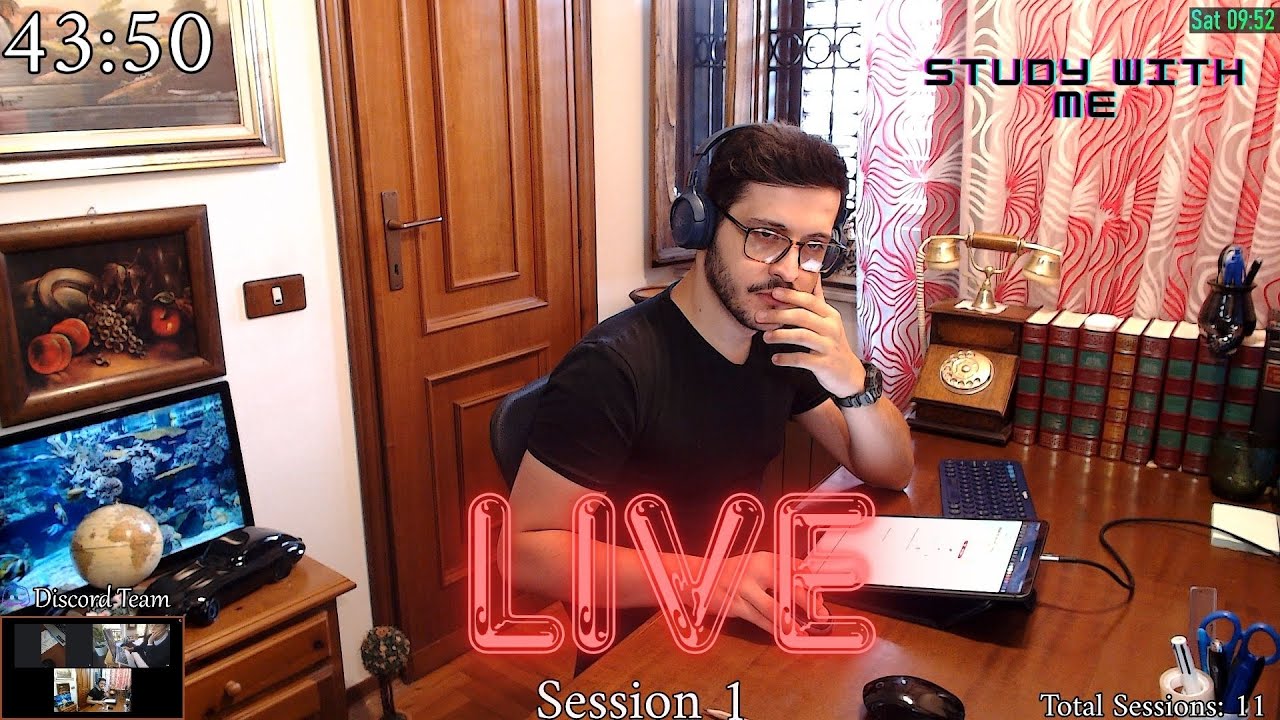 |🔴LIVE|📚👨🏻‍⚕️STUDY WITH ME | 🥥 POMODORO TIMER 60/10 |​ 🔥🌧️🐟9+ SESSIONS | Silent breaks