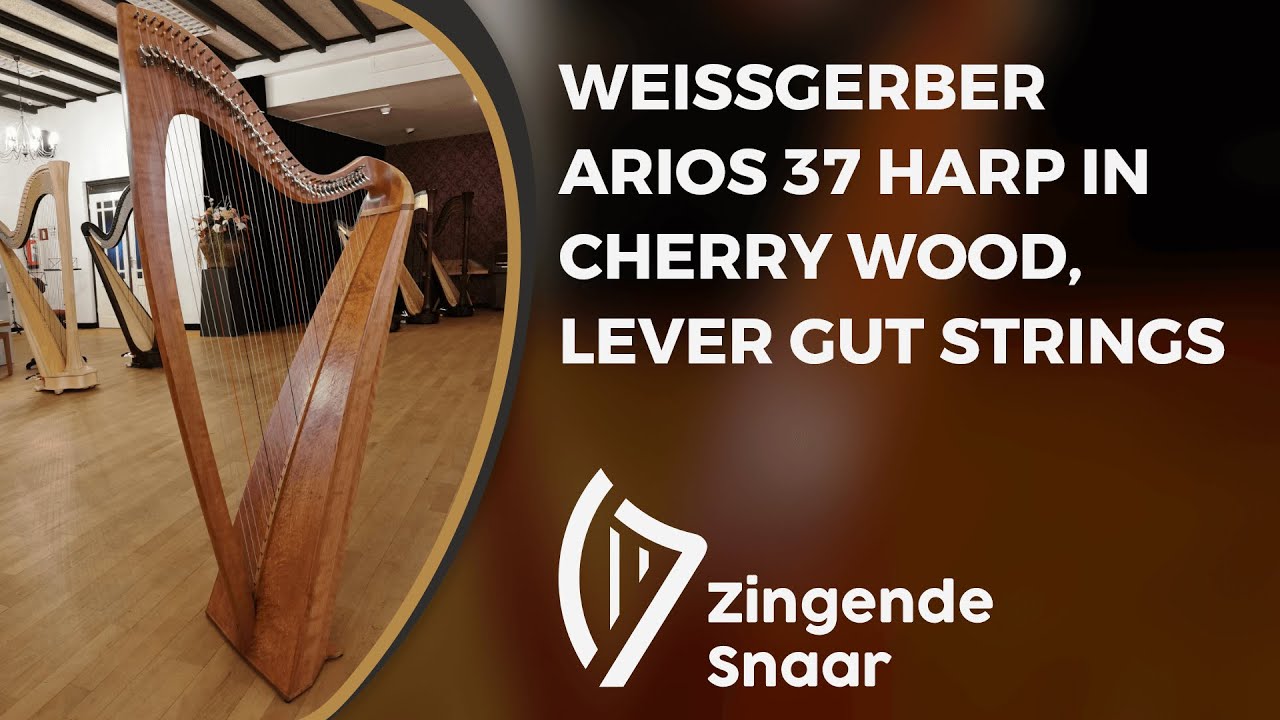 Weissgerber Arios 37 harp in cherry wood, lever gut strings