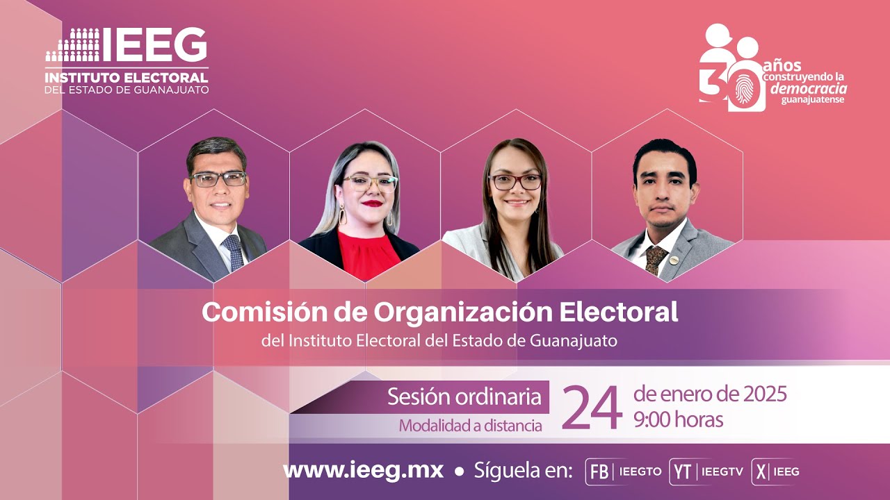 Sesión Ordinaria de la Comisión de Organización Electoral del #IEEG 24 Enero  2025