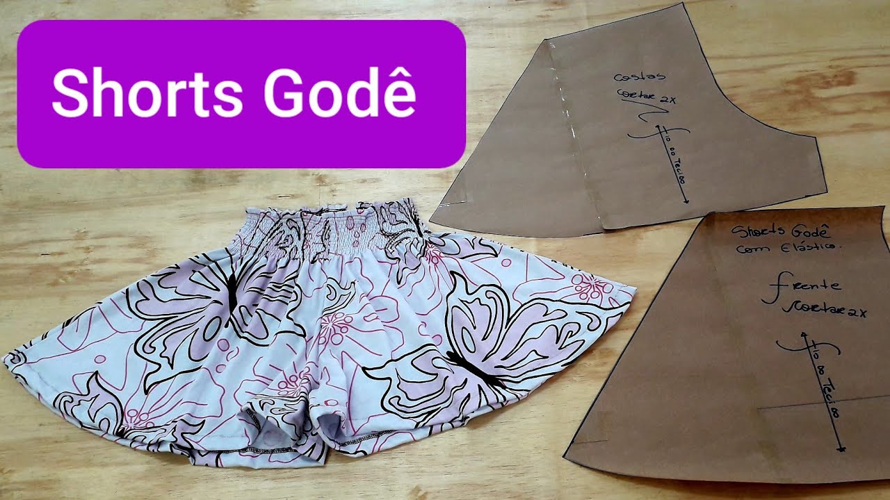 COMO fazer molde shorts GODÊ com ELÁSTICO