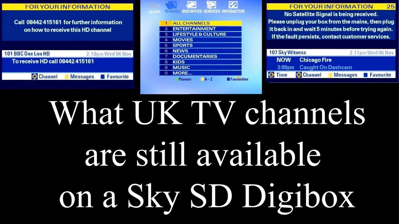 What UK satellite channels are still available on a SD Sky Digibox in 2025? #uktv #sky #freesat