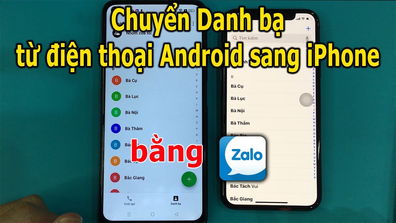 Chuyển danh bạ từ điện thoại Android sang iPhone  bằng Zalo