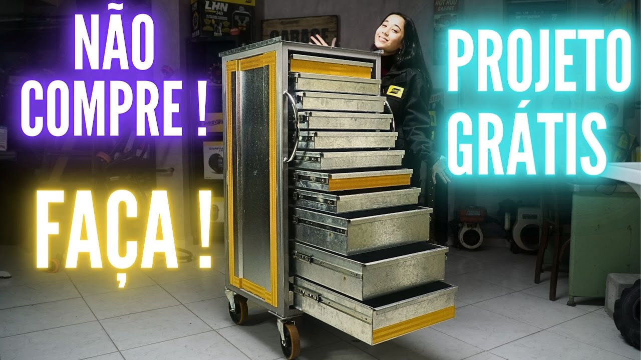 Faça este incrível carrinho de ferramentas, muito melhor do que comprado