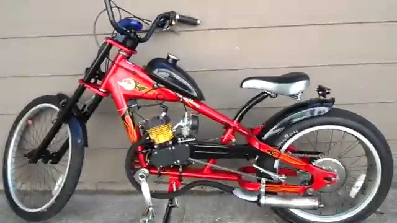 Red OCC Schwinn Stingray 66cc motorized bike