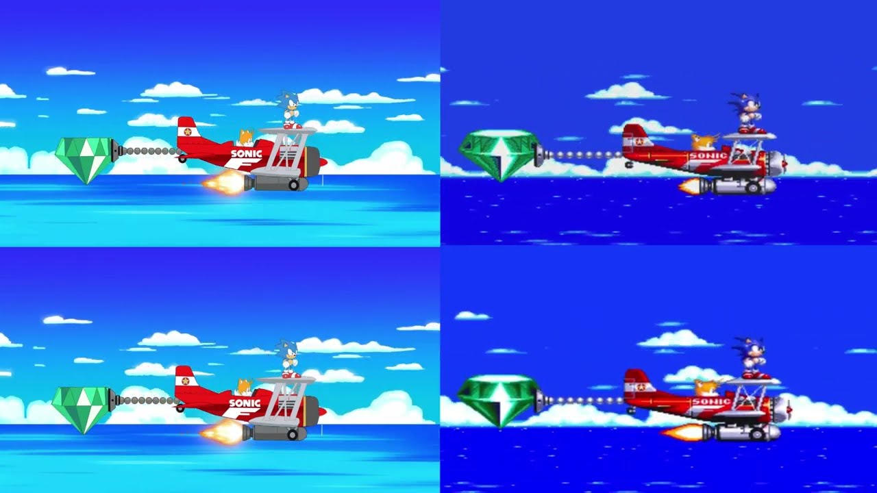 SONIC 3 / SONIC 3 & KNUCKLES ENDINGS (1994 / 2022) SIDE BY SIDE 4 COMPARISON