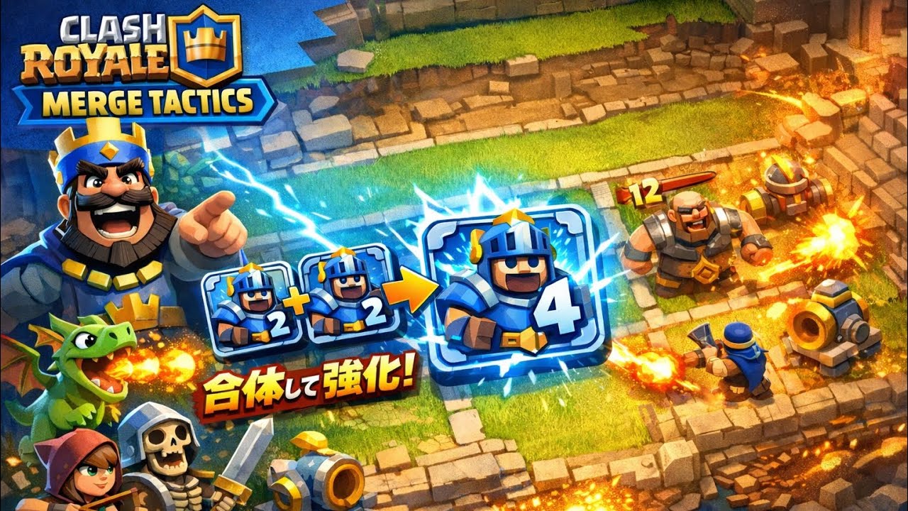 クラロワで初めてマージタクティクスをやってみた！#clashroyale #クラッシュロワイヤル #クラロワ #mergetactics #video