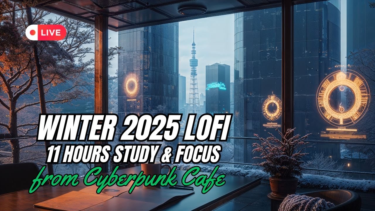 Cyberpunk Cafe Lofi | 11 Hours Winter Snow & Chill Hip Hop Mix