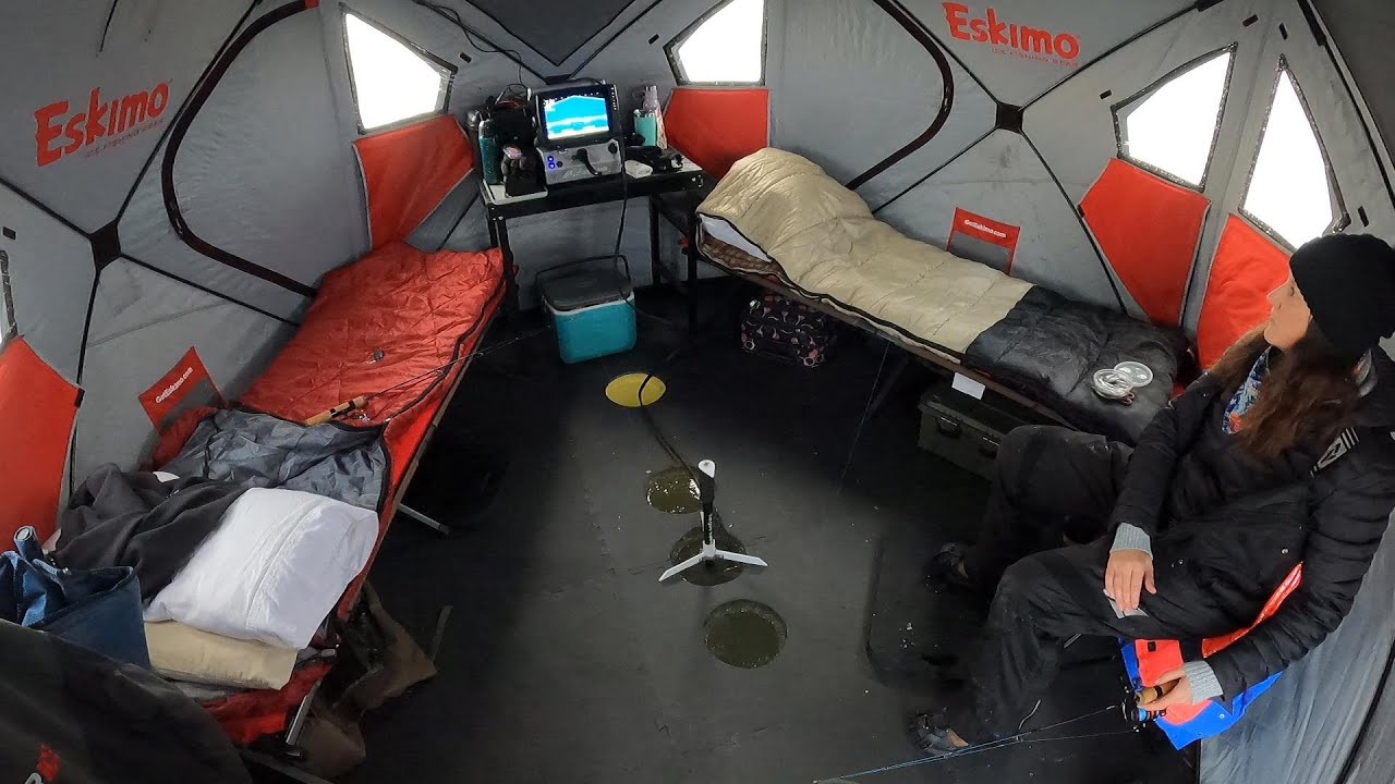 First overnight on the ice at East Shoal Lake