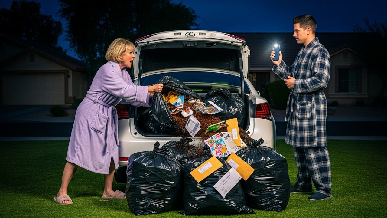 HOA Karen Dumped Trash On My Lawn At Night, Her Own Mail Was Mixed In With The Garbage Bags