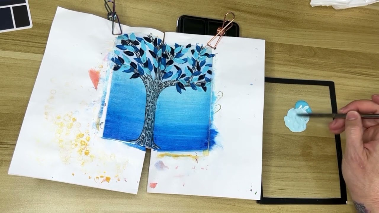 Art journal spread 16 - Gratitude tree