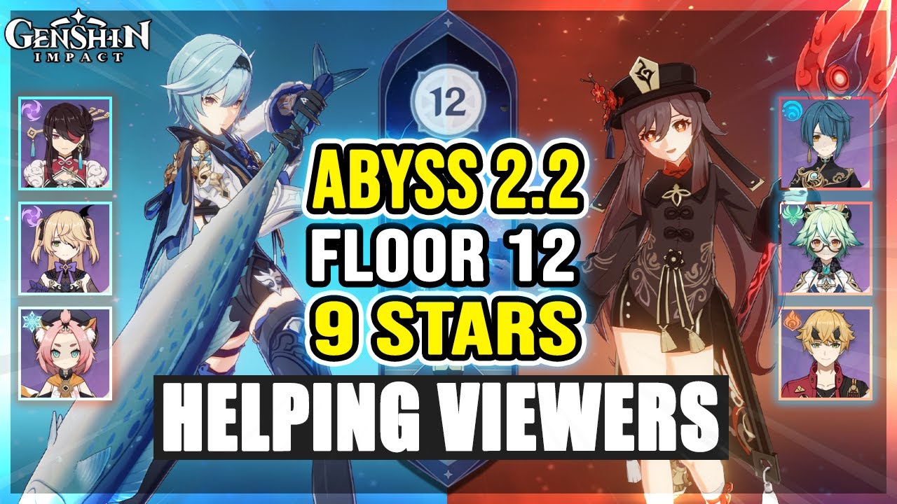 (F2P C0 Eula) and C0 Shimenawa Hu Tao | Spiral Abyss 2.2 Floor 12 (9 Stars) | Genshin Impact