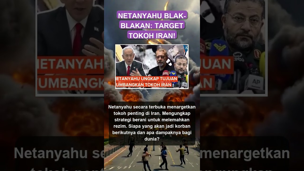 Netanyahu blak-blakan target tokoh iran #perangdunia #perangiran #perang #perangiranisrael #shorts