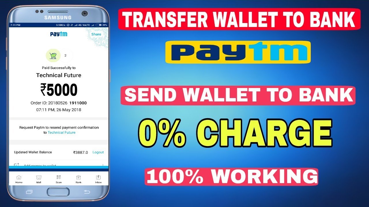 Transfer Paytm Wallet To Bank Without Fees | 0% Send Money Working Trick | With Proof