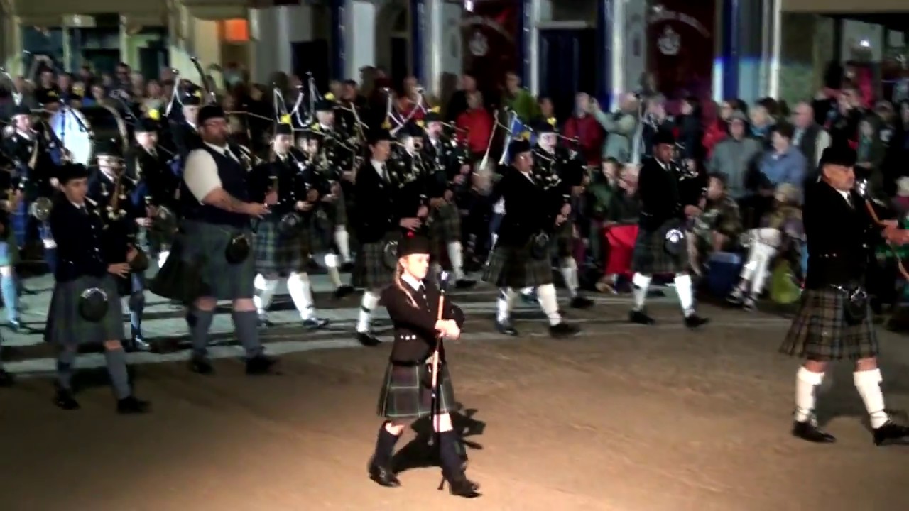 Kirkcudbright Floodlit Tattoo 2018  Massed Pipe Bands