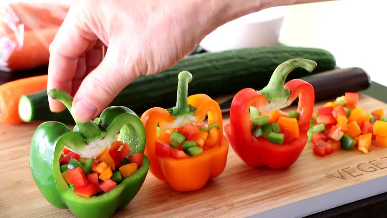 Mix Bell Peppers Vegetable Decoration | Vegetable Carving Garnish