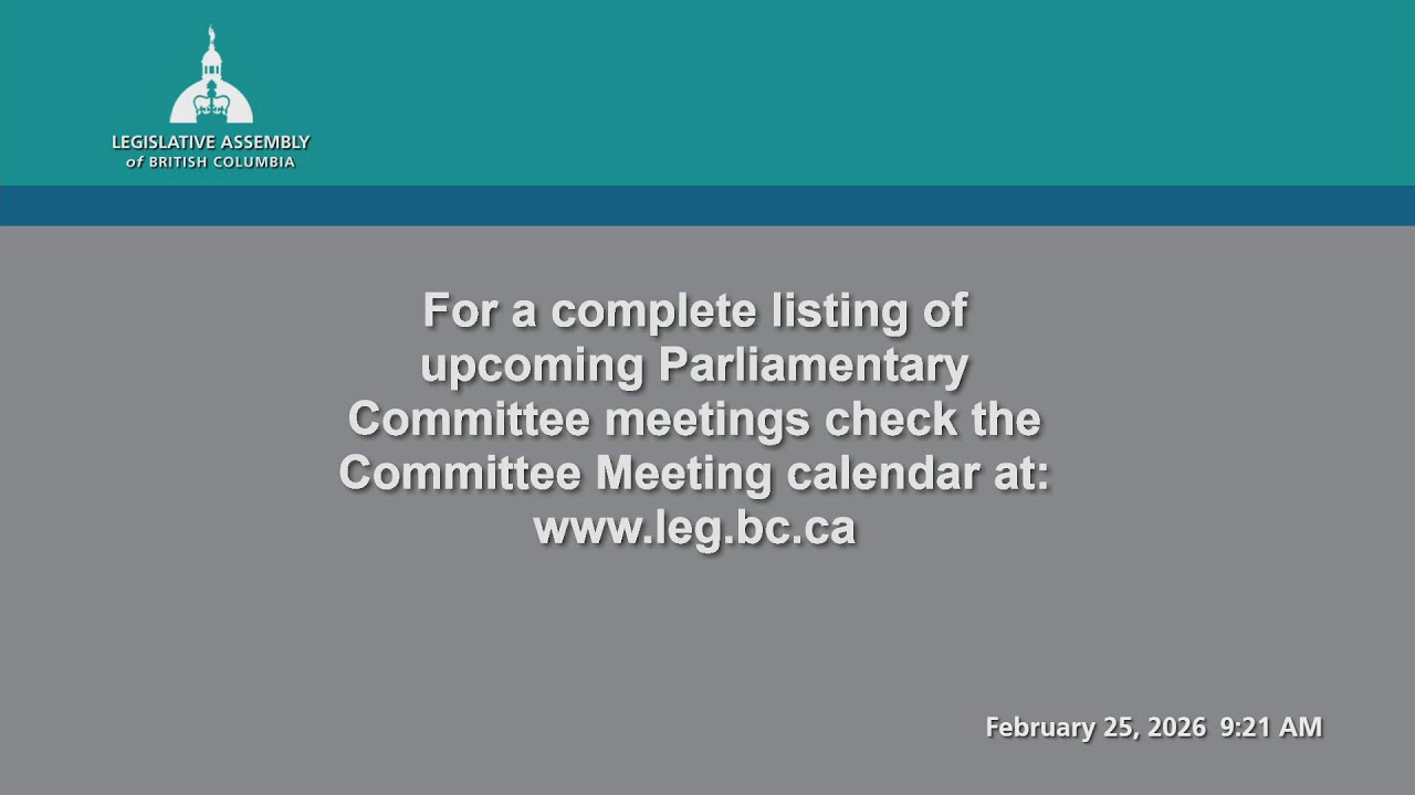 BC Legislature Live Stream - Douglas Fir Room