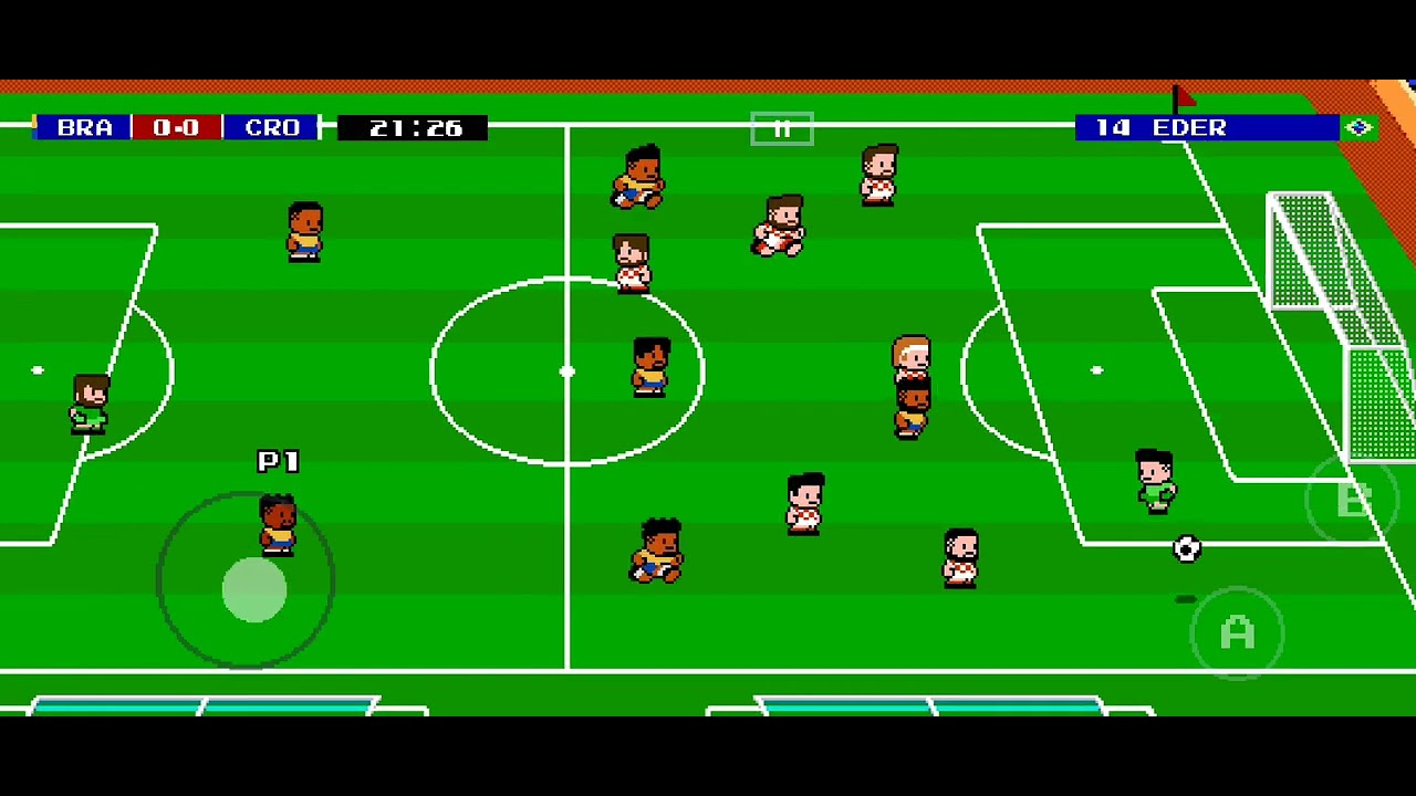 Jogando XP soccer (Brasil vs Croácia)