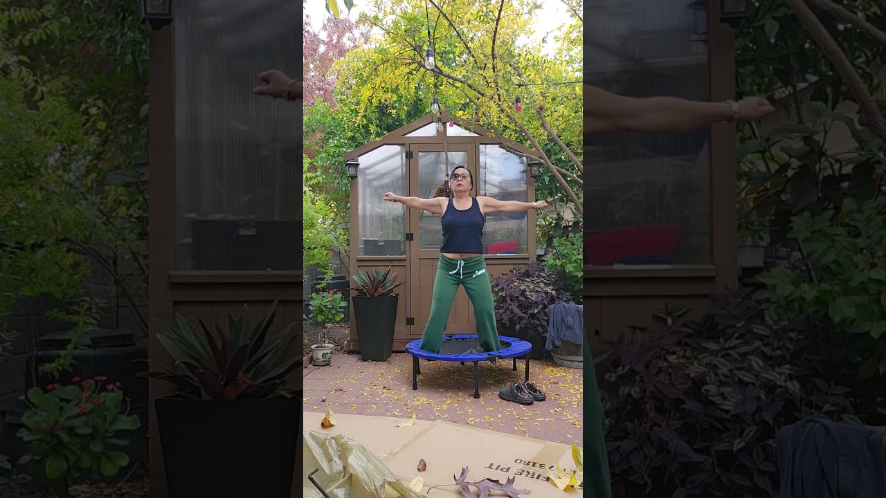 Day 2 Trampoline workout, free style, home style, your style.