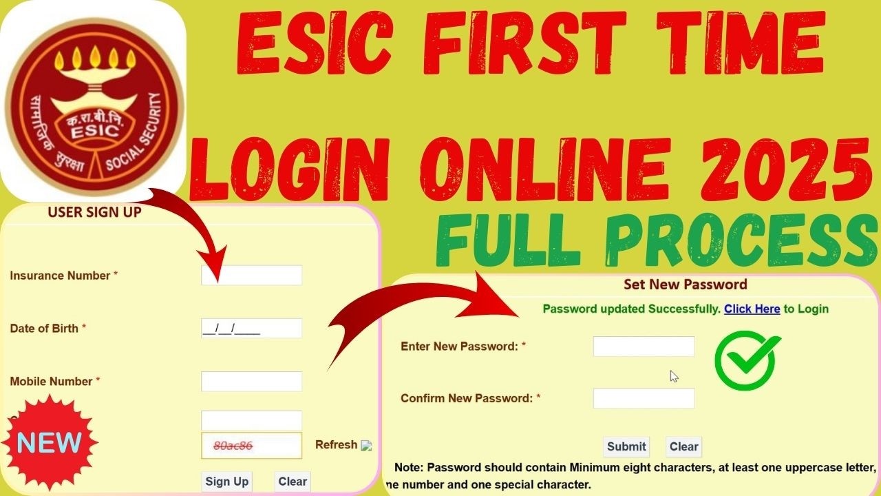 ESIC FIRST TIME LOGIN 2025 | ESIC FIRST TIME LOGIN PROCESS 2025 #esic #esiccard #esicupdate