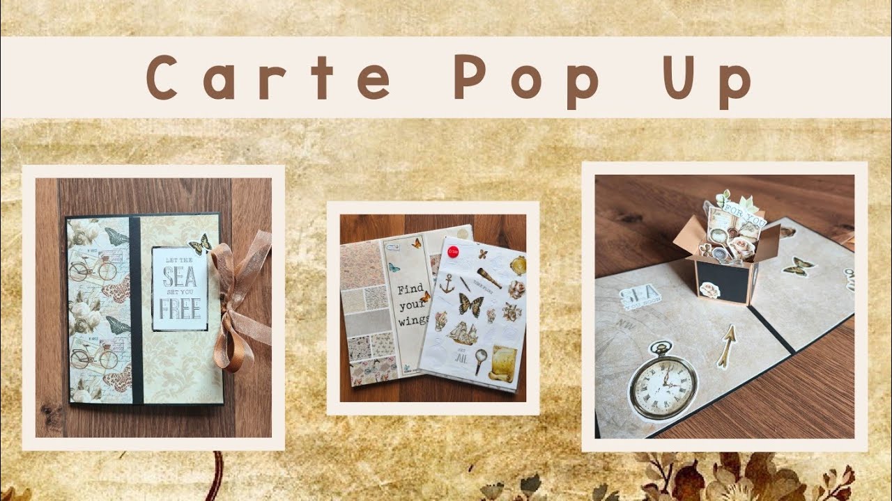 TUTO SCRAP Carte Pop Up Dies cut dans sa boîte Action et Winged Melodies