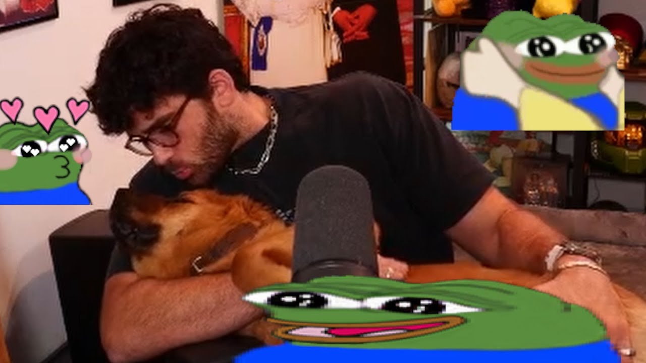 Hasanabi Cuddles his Dog Kaya | HasanHUH