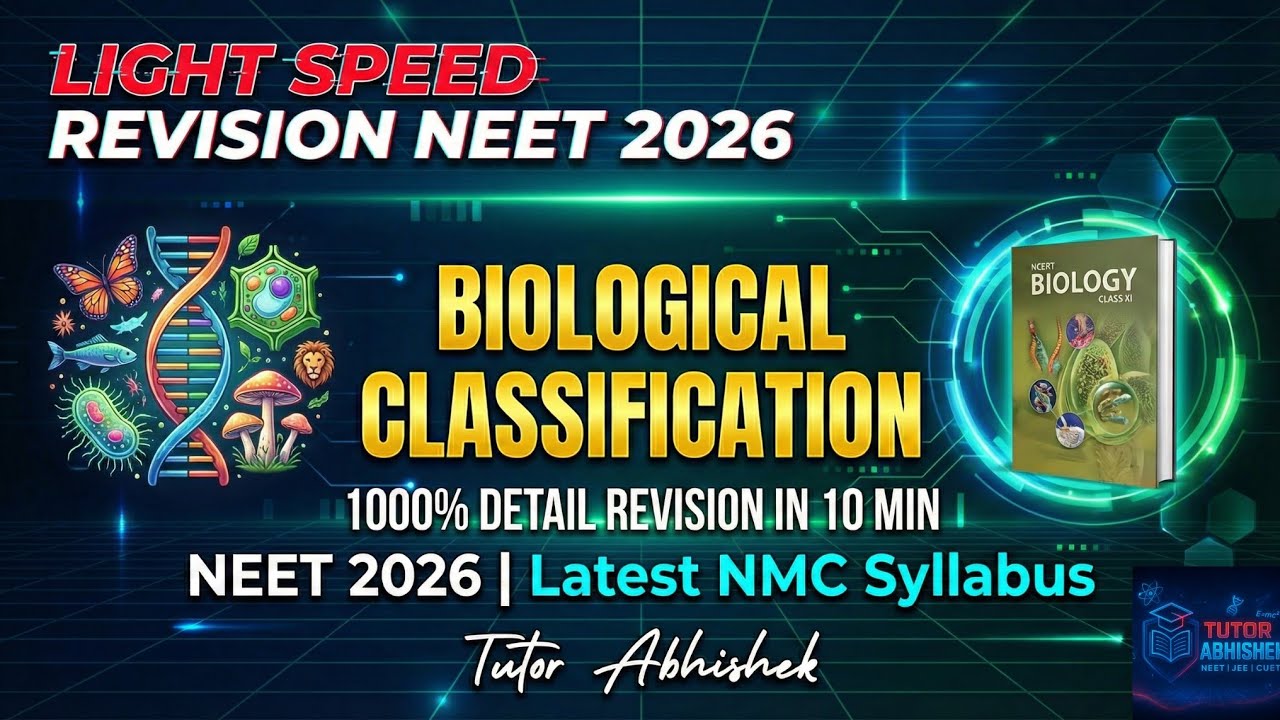 Biological Classification in Minutes | Light Speed Revision for NEET 2026 | NCERT Biology #neet2026