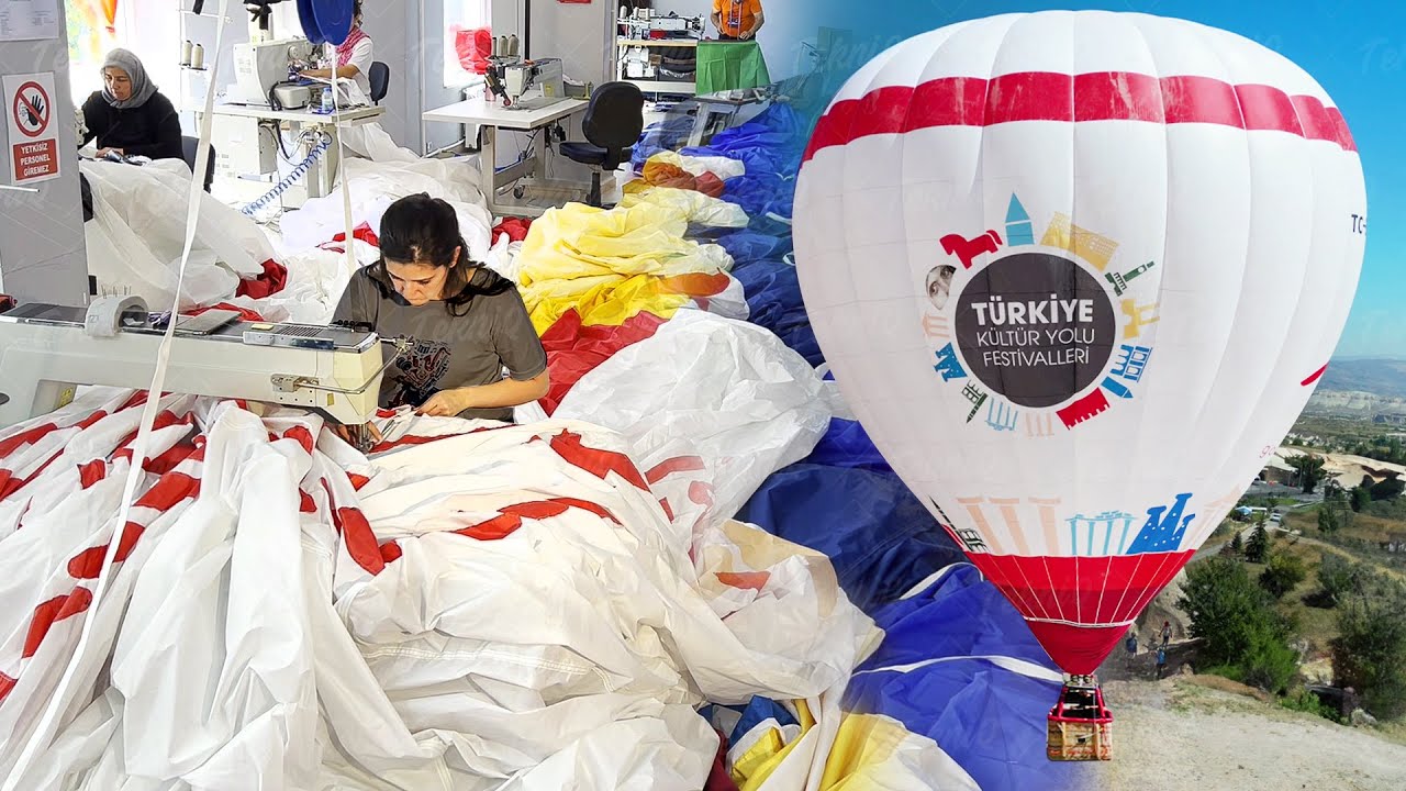 Inside Factory Stitching Massive Cloth To Build Hot Air Balloons