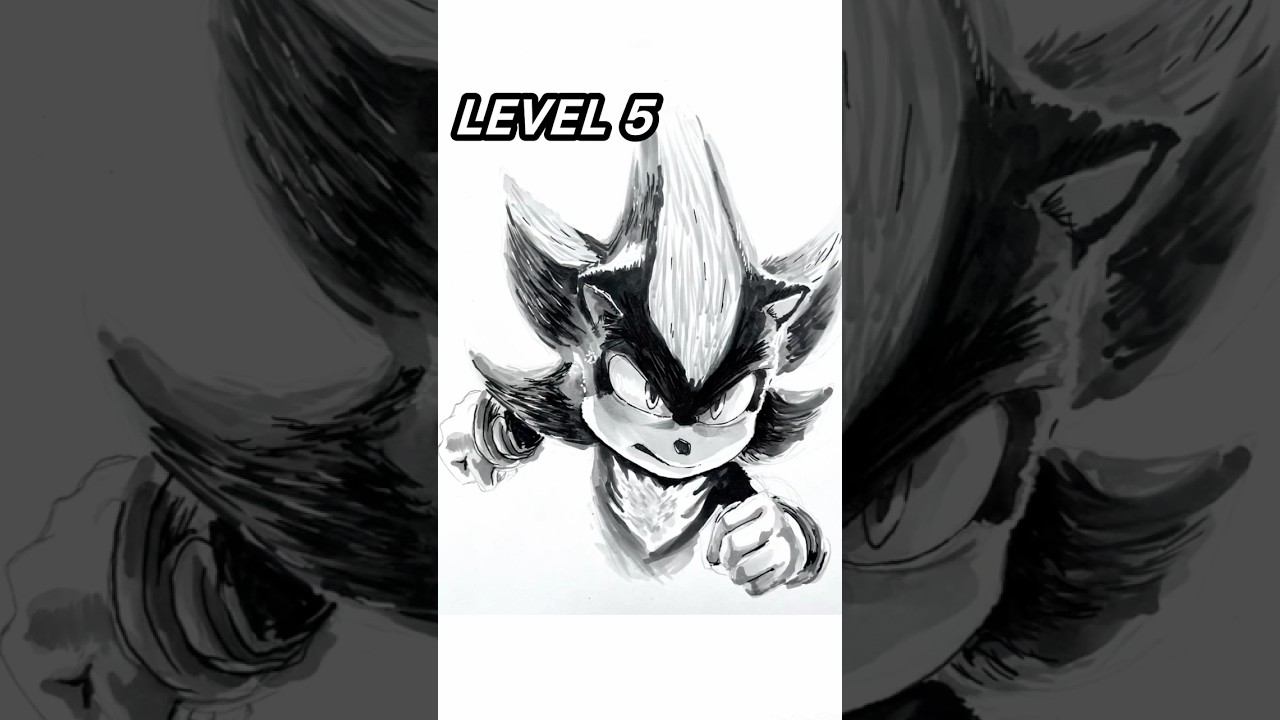 Shadow the Hedgehog 🦔 ✍🏻✨Level 1-6 #art #drawing #sonic