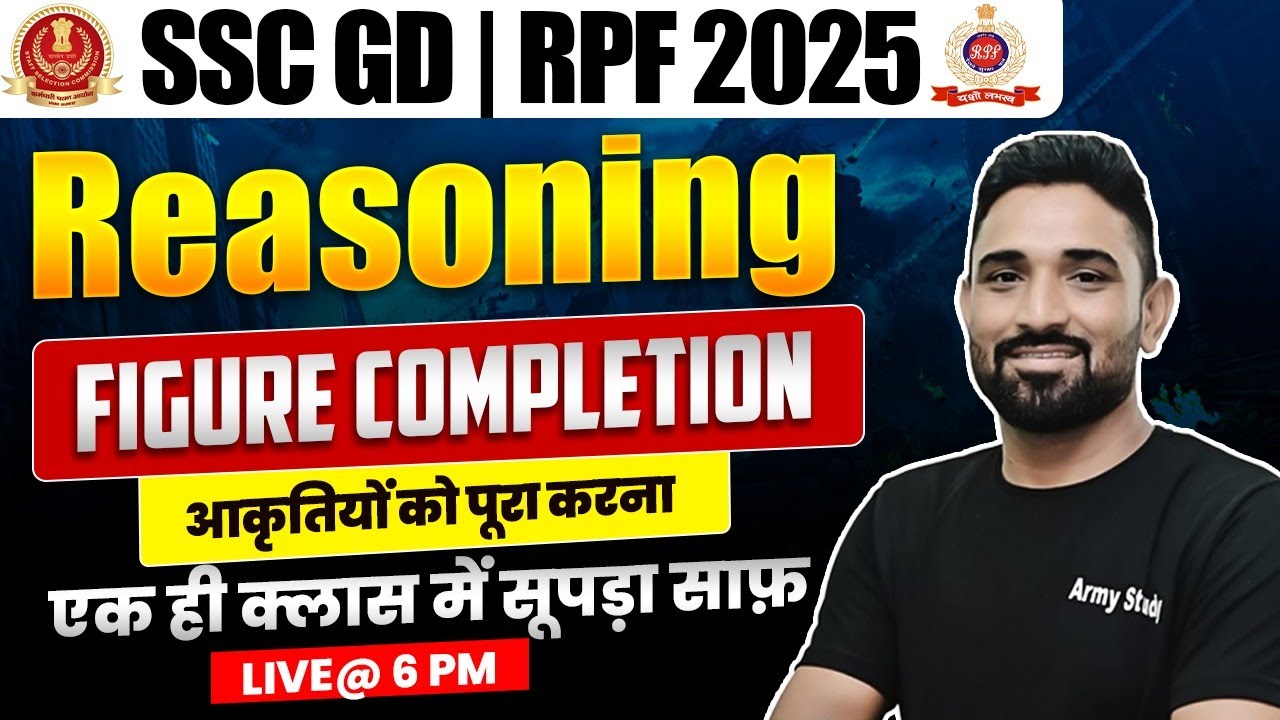 Ssc gd Reasoning 2025 | Figures Completion, Non Verbal Reasoning | Ssc gd Reasoning question 2024