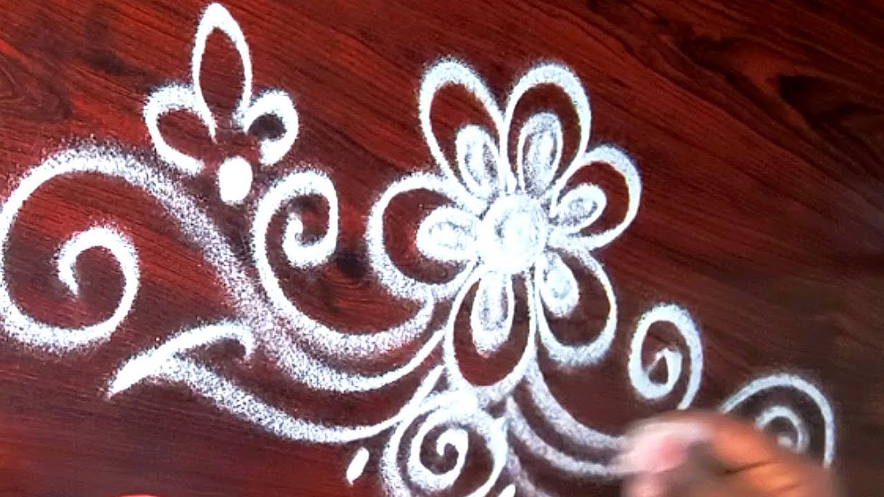 Four Easy side borders for beginners 🌼 easy rangoli designs #subscribe for more videos🥰🌺#trending.