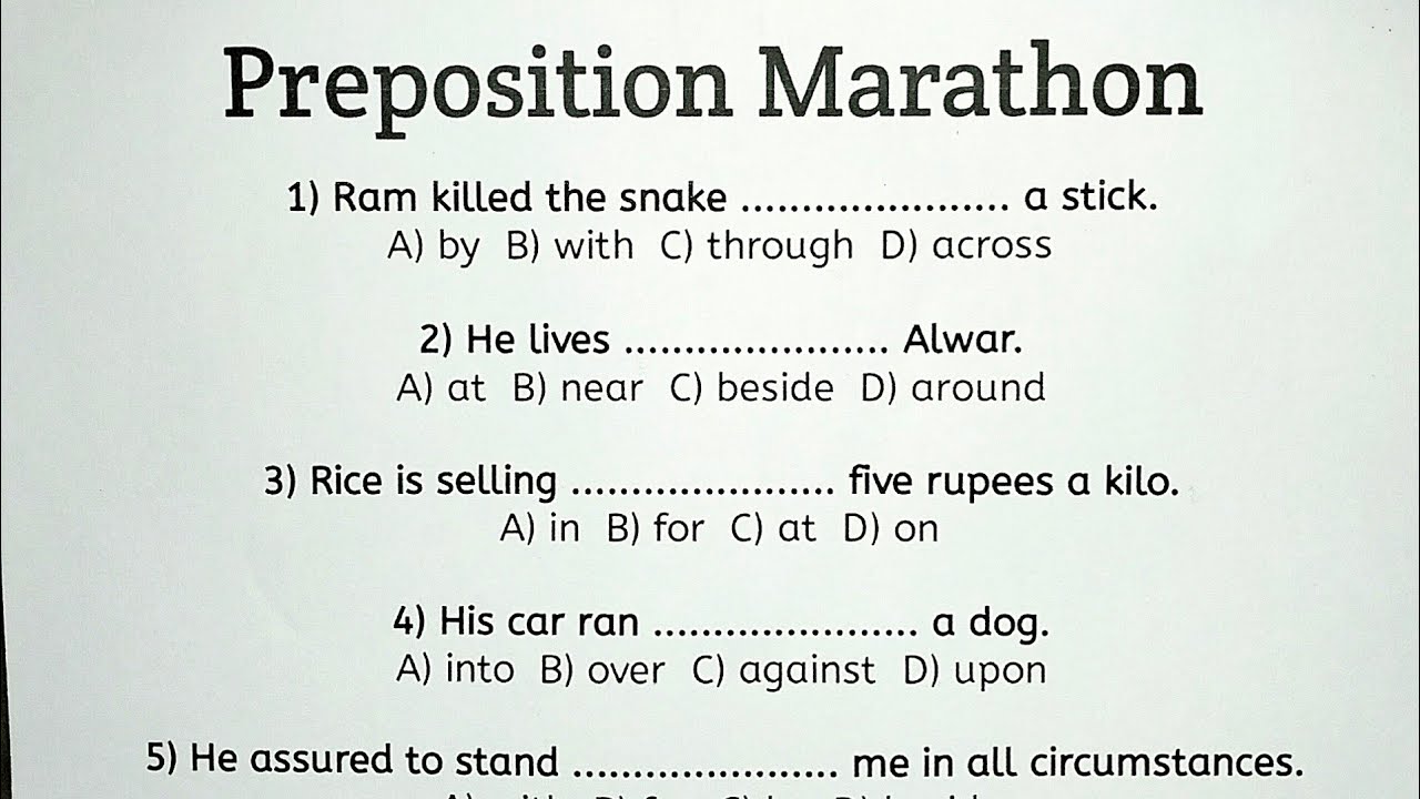 Important Preposition Marathon 🔥 | Preposition Exercise with Explanation | Competitive Exams PYQs 