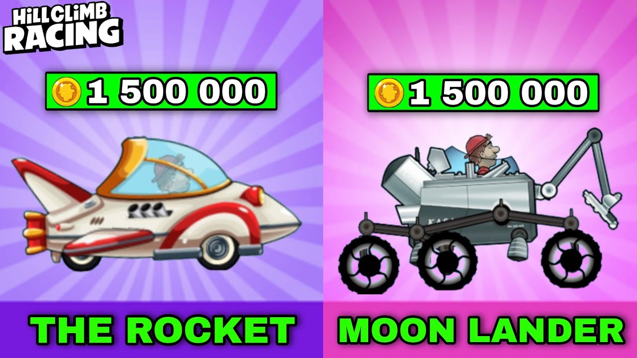 Hill Climb Racing : Moon Lander vs The Rocket