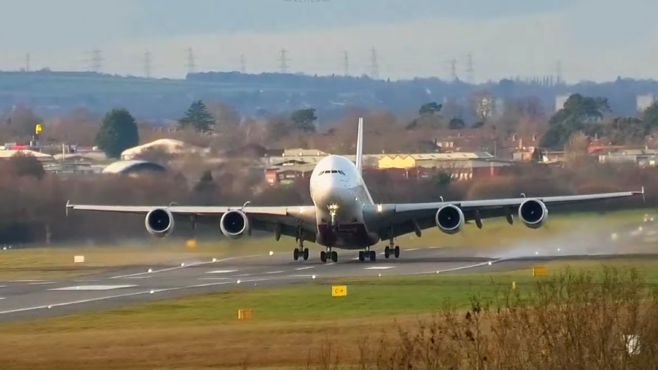 The plane everyone wants to see - Emirates Airbus A380 Departing Birmingham Airport