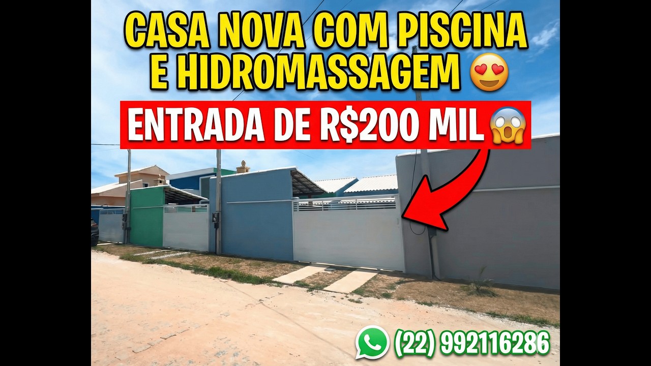 Casas venda 3 quartos,piscina,área gourmet,hidromassagem,cisterna,R$ 370 mil sinal R$ 200 mil