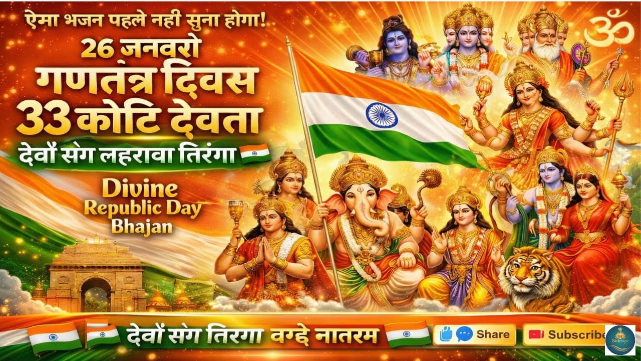 गणतंत्र दिवस पर 33 कोटि देवताओं का दिव्य गुणगान | देवों संग लहराया तिरंगा | Republic Day Special